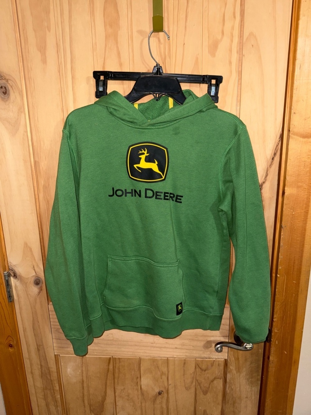 Kids XL John Deere Green Pullover Hoodie with Yellow Logo